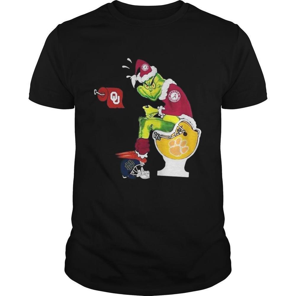 Alabama Crimson Tide Grinch Santa Toilet Shirt